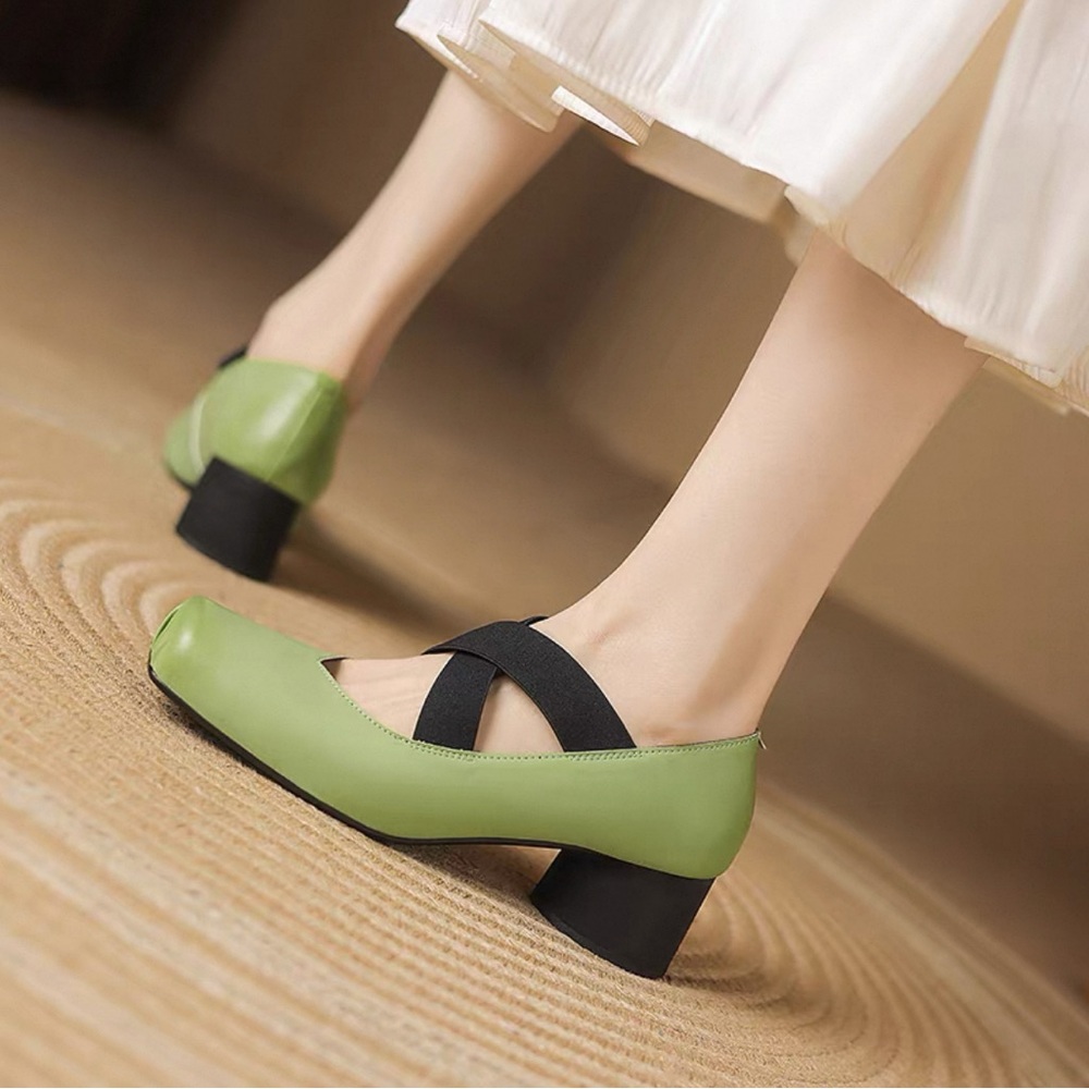 🐽 Piggy Nose Design Leather Ballet Shoes